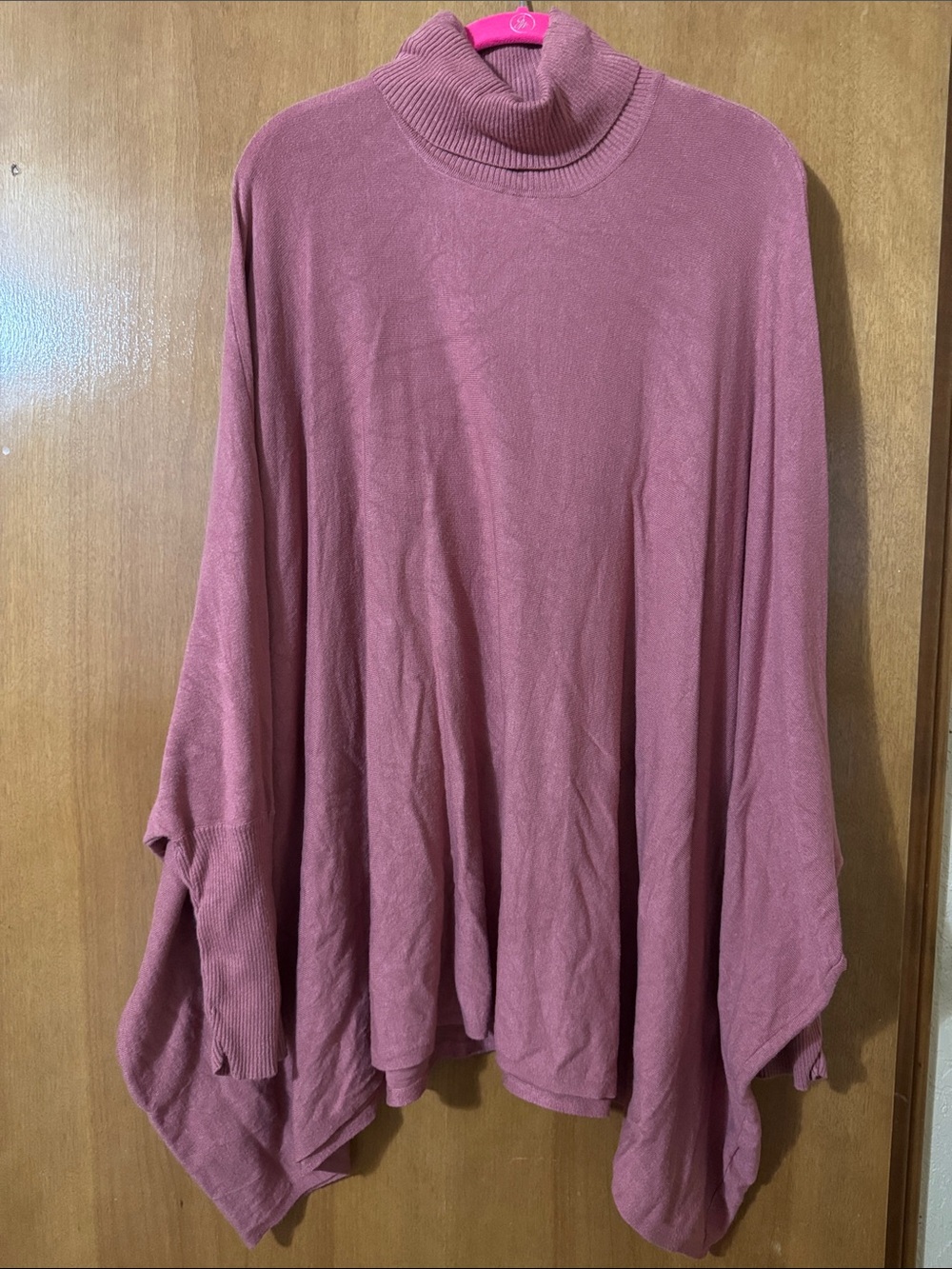 Alfani Rose Turtleneck Poncho Sweater